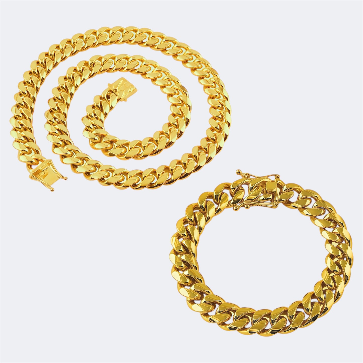 18k Gold Miami Cuban Bundle